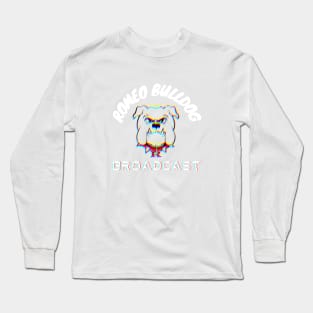 Romeo Bulldog Broadcast Glitch Design Long Sleeve T-Shirt